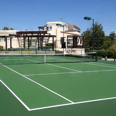 Ferandell Tennis Courts Built This Beautiful Tennis Court Using The Tried And True Colors Of A Light Green Court With A Darker Green Surround.