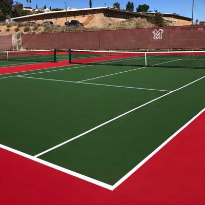 The Construction Of Several Tennis Courts For Monte Vista High School Was Provided By Ferandell Tennis Courts.