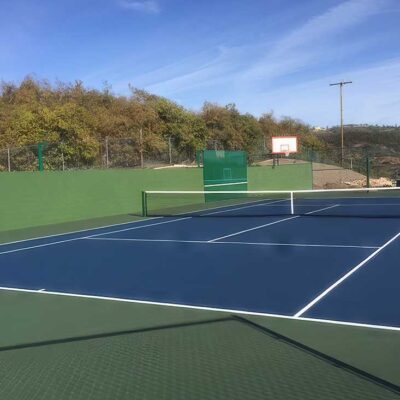 Residential Tennis Courts Resurfacing By Ferandell Tennis Courts In The Popular Colors Of Blue And Green.