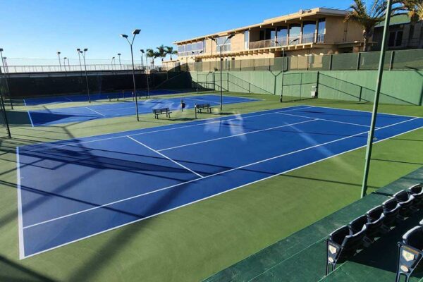 Photo Of Completed Tennis Court Construction At Point Loma Nazarene University Built By Ferandell Tennis Courts.