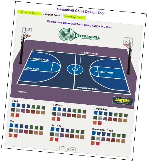 photo shows a miniature basketball court online colorizer tool.