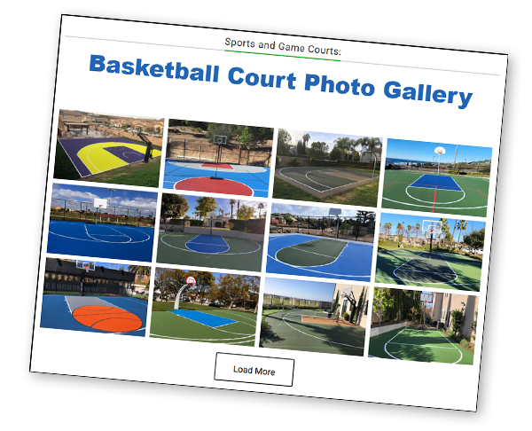 screen capture photo of our basketball photo gallery page.