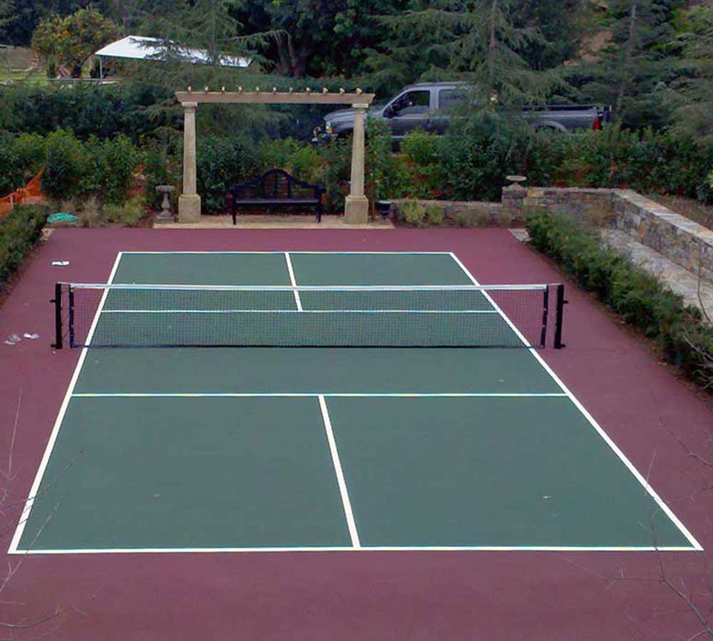 photo shows a pickleball court recently constructed.